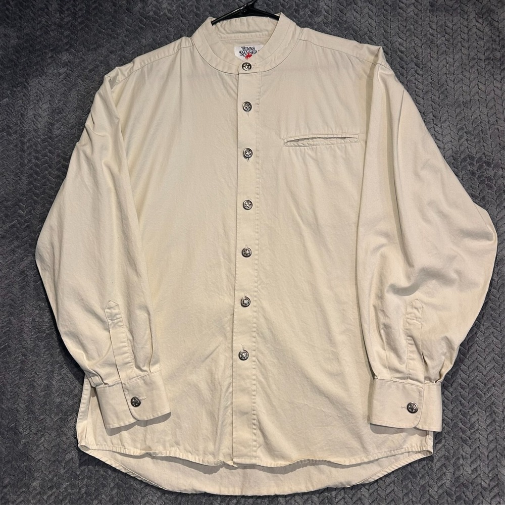Texas Rangers Wrangler Shirt Men's Star Badge Button Long Sleeve Western Large
